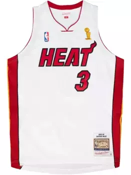 Топ 2005/06 NBA Finals Dwyane Wade Miami Heat White Mitchell & Ness, белый
