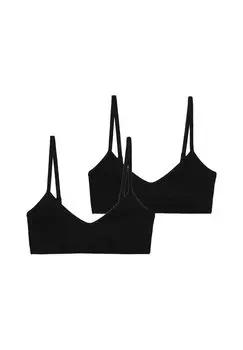 Топ 2-Pack Of V-Neckline Stradivarius, черный