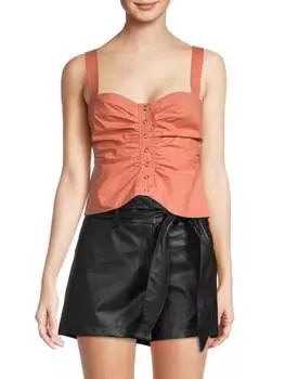 Топ A.L.C. Lilah с рюшами на пуговицах, оранжевый