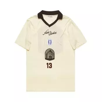 Топ Acne Studios Short-Sleeve Football Top, кремовый