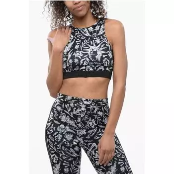 Топ Active с мотивом старой школы и эластичной лентой с логотипом Off-White, Black and White