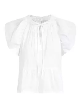 Топ Adelyn из хлопкового поплина с рукавами-крылышками Joe's Jeans, белый