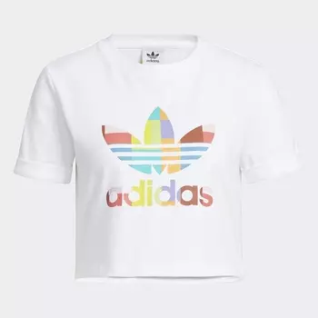 Топ Adidas Crop, белый/принт