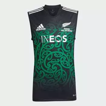 Топ Adidas Maori All Blacks Rugby Performance Singlet, цвет Black/Team Green