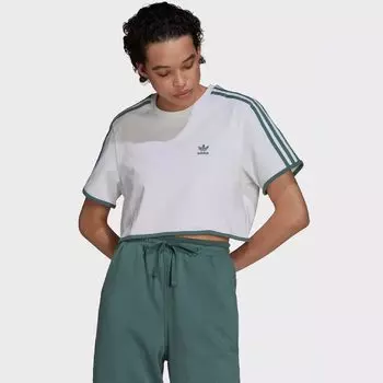 Топ adidas Originals Cropped, белый/зеленый
