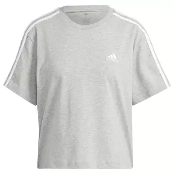 Топ Adidas Women's 3 Stripes Crop, цвет Medium Grey Heather/White