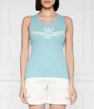 Топ Aeronautica Militare Slim Fit, бирюзовый