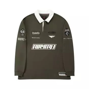 Топ Air Jordan Essentials Long-Sleeve Rugby Top 'Cargo Khaki', зеленый