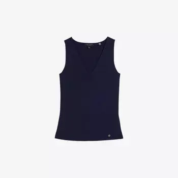 Топ эластичной вязки Josiy в рубчик с V-образным вырезом Ted Baker, синий