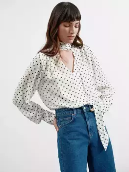Топ Albaray Spot Tie Front, цвет cream/black