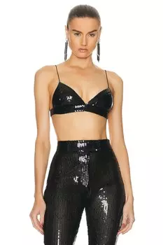 Топ Alex Perry Sequin Bralette, черный