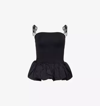 Топ Alexa из эластичного хлопка-пуффбола Amy Lynn, черный