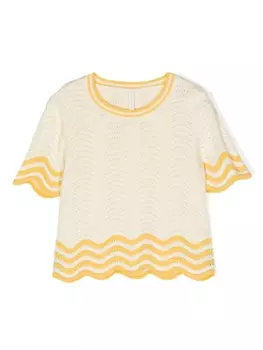 Топ Alight ажурной вязки ZIMMERMANN Kids, бежевый