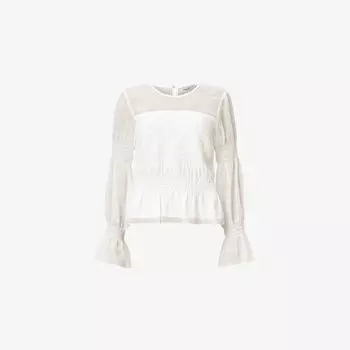 Топ Allsaints Pamela полупрозрачный расклешенный, белый