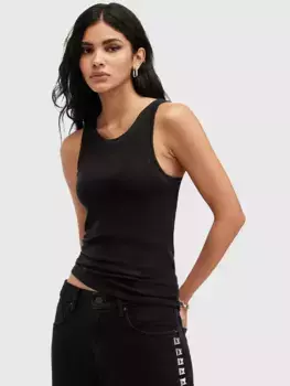 Топ AllSaints Rina Ribbed Tank, черный