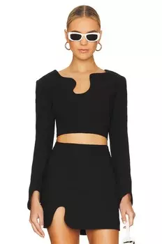 Топ Amanda Uprichard x REVOLVE Puzzle Long Sleeve, черный