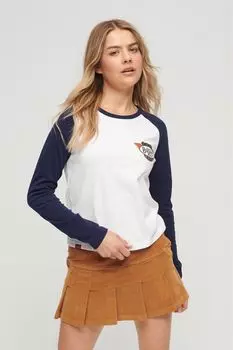 Топ Americana с длинными рукавами Superdry, белый