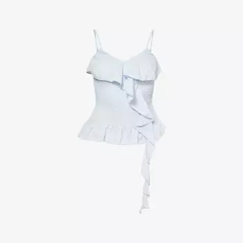 Топ Amy Lynn Stefania с рюшами и сборками, синий