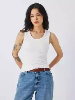 Топ AND/OR Willa Ribbed Vest, белый