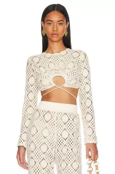 Топ Andrea Iyamah Hira Crochet, цвет Chalk