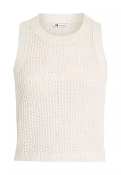 Топ, английская вышивка, женский TOMMY Jeans, цвет Ybh Ancient White