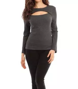 Топ Anna Keyhole серого цвета french kyss