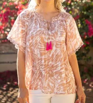 Топ Annalise Tiger Striped в серо-коричневых/кремовых тонах voy