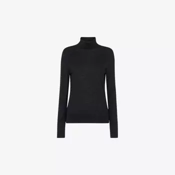 Топ Annie с металлизированным плетением и высоким воротом Whistles, черный