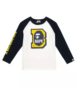 Топ Ape Head из смесового хлопкового джерси BAPE, разноцветный