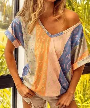 Топ Arizona Aztec в синем/абрикосовом цвете BiBi