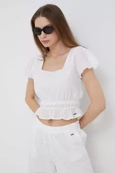 Топ Artemis из хлопка Pepe Jeans, белый