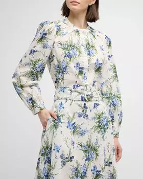 Топ Ashlynn с цветочным принтом Veronica Beard, цвет Off White Multi