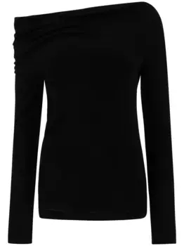 Топ асимметричного кроя с драпировкой Givenchy, черный
