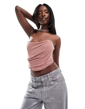 Топ Asos Design Drape Corset, пудрово-розовый