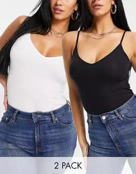 Топ ASOS DESIGN Hourglass с v-образным вырезом, 2 НАБОРА, СОХРАНИТЬ