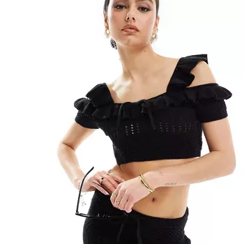 Топ Asos Design Knitted Stitch Cami, черный