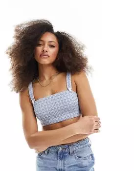 Топ Asos Design Tailored Boucle, голубой