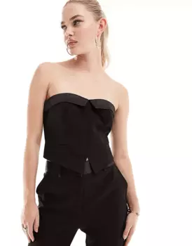 Топ Asos Design Tux Bandeau, черный