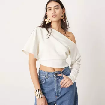 Топ Asos Edition Off Shoulder Drape, белый