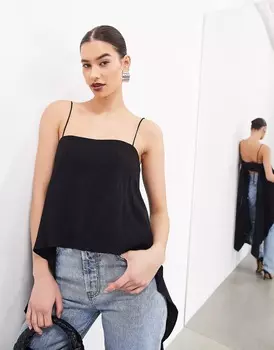 Топ Asos Edition Open Back Minimal, черный