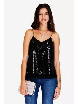 Топ ASSUILI Pailletten, черный