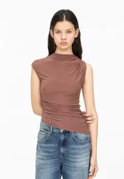 Топ ASYMMETRIC WITH GATHERING PULL&BEAR, цвет Mottled Pink