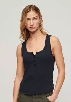 Топ ATHLETIC ESSENTIALS BUTTON Superdry, пятнистый светло-зеленый