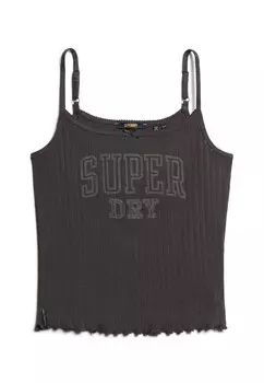 Топ ATHLETIC ESSENTIALS GRAPHIC POINTELLE CAMI Superdry, черный