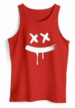 Топ AUFDRUCK CREEPY SMILE VERCKTES L Neverless, красный