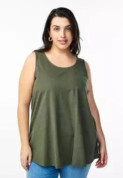 Топ AUS MIT A-LINIE Zizzi, темно-зеленый