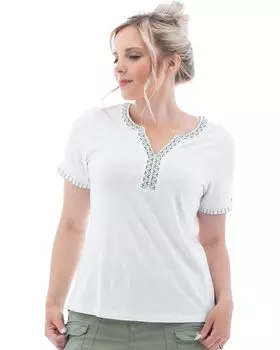 Топ Aventura Clothing Kateri Short Sleeve, белый
