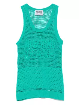 Топ ажурной вязки MOSCHINO JEANS, зеленый