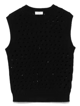 Топ ажурной вязки Peserico, черный