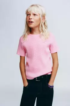 Топ ажурной вязки ZARA, розовый
